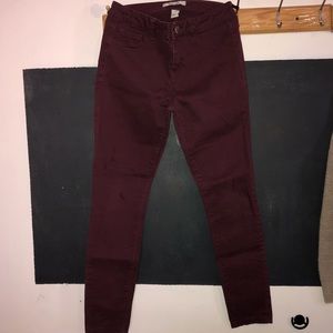 Maroon Skinny Jeans